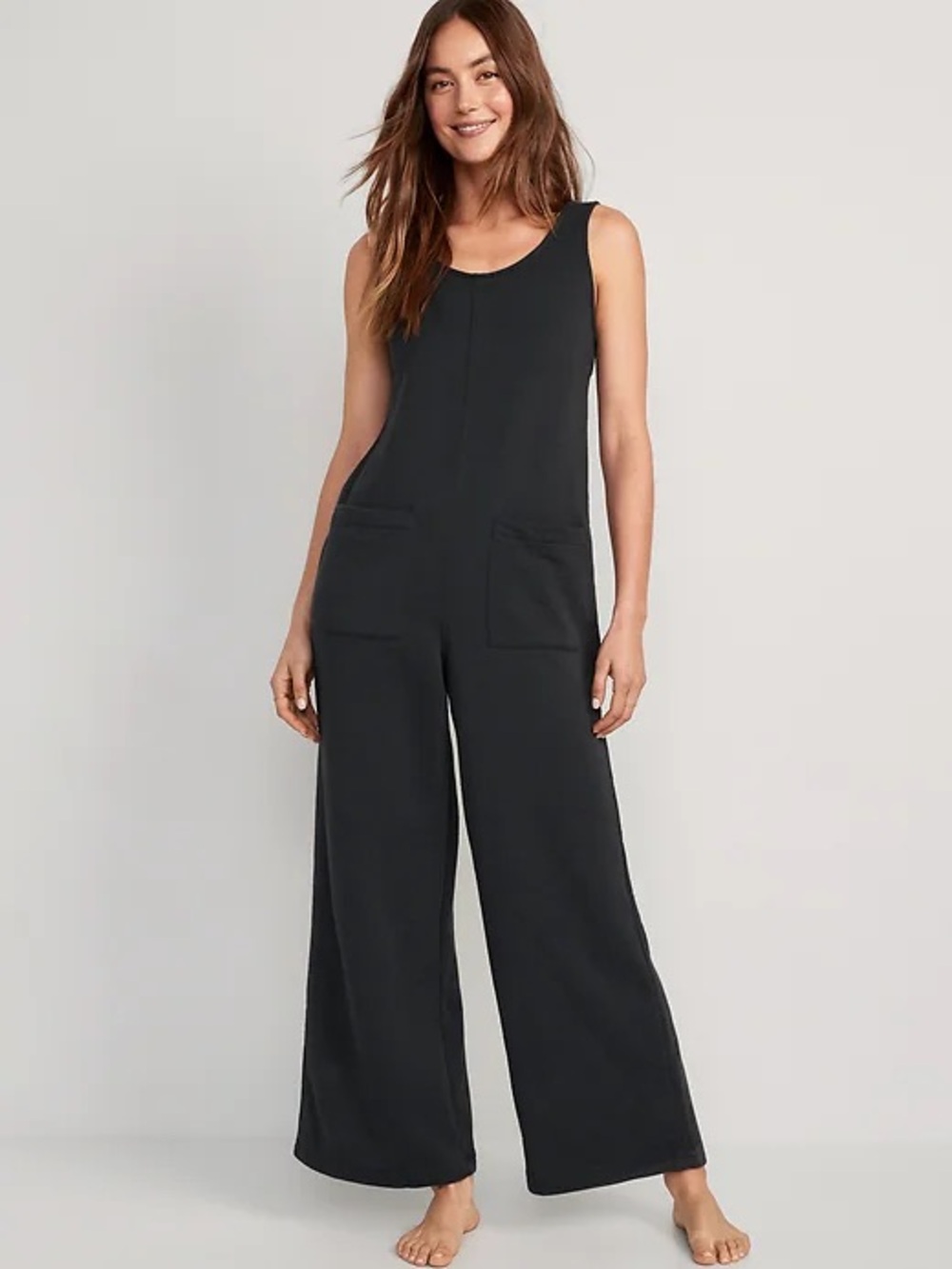 Everlane Black Scoop-Neck Wide-Leg Jumpsuit